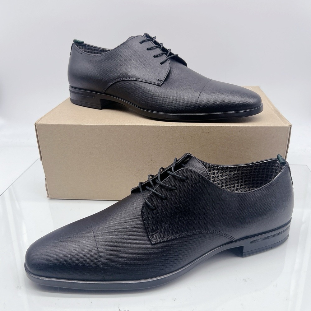 Ted Baker Mens Garratt Cap Toe Derby Oxford Shoe Black Lace Up EU 44 US 11
